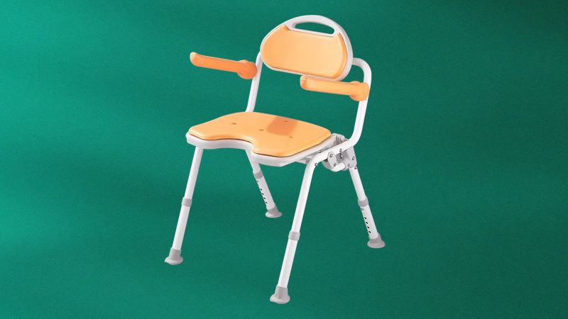 U-shaped seat foldable shower stool-