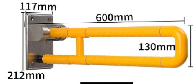 Flip-up toilet grab bars